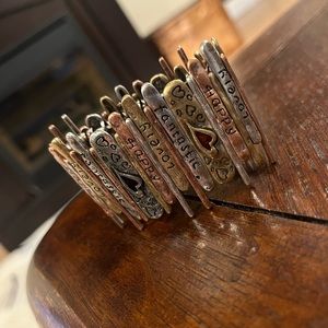 Funky metal love quote bracelet
